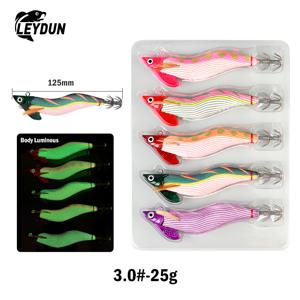 Leydun 언더테이커 TR 3# 25g / 30g 5개/세트 팁런 우드 새우 이기 야광 및 UV 라인 프린팅 오징어 지깅 낚시 BKK 훅 루어