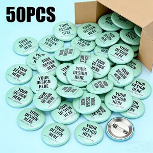 맞춤형 메탈 브로치 50개 | HD 패턴/사진/문구 업로드 | 음악 축제/파티/졸업 기념용 다용도 배지 | 셔츠, 청바지, 백팩, 버킷햇에 핀으로 부착 | 애니메이션, 밴드, 이름 디자인 및 커플 이미지 포함, 마케팅, 업무 행사, 생일, 각종 기념 행사에 완벽