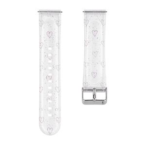 스위트 하트 테마 스트랩, 삼성 320mm/22mm 호환, 남녀공용 투명 글리터 TPU 스포츠 밴드, 삼성 8/7/7 FE/6/5/4/울트라용, 화웨이 워치 GT5/6용, 샤오미 S3/4용
