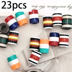 23개 줄무늬 수지 구슬, 큰 구멍 튜브 비즈, 의류 장식용 DIY 공예 비즈, 휴일 장식, 공예 용품, 실내 장식, 예술 창작물, 헤어 액세서리, 휴대폰 고리, 열쇠고리, 가방 고리 및 기타 수제 액세서리용