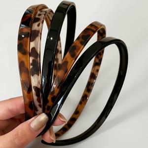 5개 여성 프린트 안경 헤어밴드, 여성 헤어 추가 헤어밴드 얇은 엣지 미끄럼 방지 손상 없는 헤어밴드 레트로 패션 간편 스타일, 연회 파티 착용, 해변 휴가 착용, 휴일 생일 선물로 적합