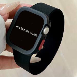 Apple Watch 40/41/42/44/45/46MM 호환 소프트 실리콘 밴드 및 TPU 케이스 2개/세트, 리치 텍스처 마그네틱 손목 밴드, Iwatch Series 11/10/9/8/7/6/5/4/SE 보호 커버 (남녀 공용)