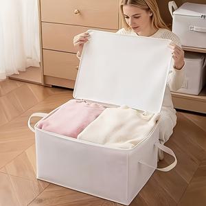 초대용량 화이트 침대 밑 수납 박스 | 공간 절약, 접이식 디자인, 침대, 옷장 및 차량에 적합, 쌓을 수 있음, 세탁 가능, 튼튼한 손잡이, 가정 및 차량 겸용, 침대 밑 수납, 침대 밑 수납
