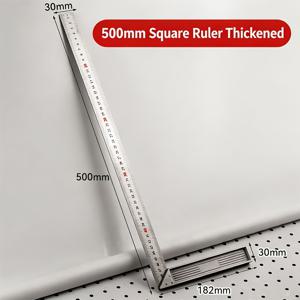 1개 스테인리스 스틸 L자 목공 사각자, 300mm/500mm 두꺼운 90도 목수 측정 도구, 양면 레이저 엠보싱 스케일 (목공 레이아웃 및 건설용)