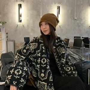 블랙 패션 클래식 엘레강스 스타일 여성용 2025년 겨울 신상품 기품 있는 빈티지 두꺼운 디자인 재킷