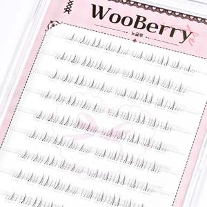 WooBerry 노글루 언더속눈썹 4-5mm 초슬림 자연스러운 가닥 언더래쉬 풀 필요없는 아랫눈썹