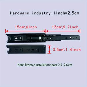15cm 좁은 가장자리 금속 폴리시 트랙 보석 상자 트랙 레일, 3-폴드, 3개 서랍이 있는 메이크업 테이블용