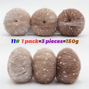 150G 컬러풀 스노우 도트, 컬러풀 그라데이션 롱 섹션 염색 라인, 핸드메이드 스웨터, 모자, 스카프, 조끼, 얀 볼, 3개/팩