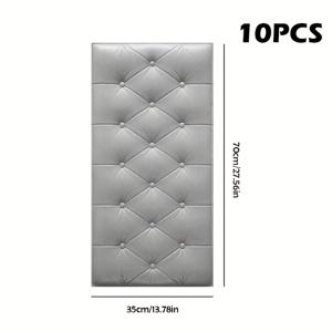 10개 세트 27.56 x 13.78인치 5mm 두께 3D 입체 충격방지 벽지, XPE 소재, 간편 접착 방수 방습 소프트 패키지 스티커, 침실, 거실, 복도 벽 장식용 박스 포장