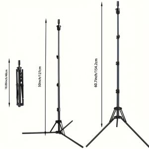 150cm 가발 스탠드 삼각대, 인체공학적 디자인, 조절식 금속 가발 스탠드 삼각대 - 미용 및 미용학 교육용 접이식 마네킹 헤드 홀더, 살롱용, 가발 스탠드, 휴먼 모델