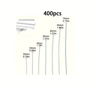 40mm 400개 구부릴 수 있는 스테인리스 스틸 납작 머리 핀, 스테인리스 스틸 납작 핀, 남녀 모두를 위한 주얼리 제작에 적합한 컬러 안정적인 납작 9자 모양 핀 (목걸이, 팔찌, 귀걸이 및 공예 포함)