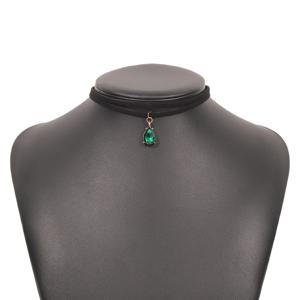1pc 빈티지 스타일의 합금 이중 레이어 체커, 유리 장식이 있는 - 여성용 우아한 블랙 코드 칼라 목걸이, 캐주얼 의상 또는 특별한 기회에 적합, 다용도 보석 | 우아한 목걸이 | 유리 디테일링, 체커 목걸이