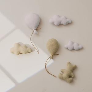 신생아 사진 촬영 소품 펠트 풍선 구름 곰 스튜디오 베이비 포토 프롭스 1개월 및 백일 장식