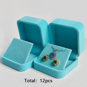 12개 대형 벨벳 주얼리 보관함 세트, 고급 내구성 귀걸이 보관함, 이어 후크 보관함, 스터드 귀걸이 보관함, 목걸이 보관함, 펜던트 보관함, 배지 보관함, 주얼리 수납함, 사각 주얼리 보관함, 결혼식, 크리스마스, 발렌타인데이에 적합