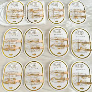 12pcs 웨딩 시즌 골든 포일 헤어 클립, 귀걸이 패던트 선물 카드, 여성 선물에 적합, 24pcs 골든 포일 헤어 클립, 24pcs 귀걸이, 12pcs 헤어 카드 보드 포함