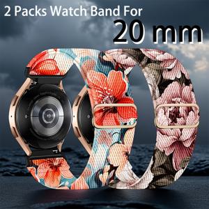 2팩 스트레치 나일론 솔로 루프 밴드, 삼성 7/6/5/4/프로/워치 6 클래식 호환, 40mm/44mm/20mm 소프트 스포츠 밴드 ( 밴드)