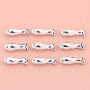 30개 소형 물고기 스페이서 비즈, 장식용 스페이서, 원형 스페이서 비즈, 아연 합금 액세서리, 목걸이 팔찌 귀걸이 제작 DIY 공예 용품, 휴일 액세서리