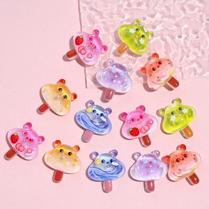 2D 플랫 - 레진 토끼덩이 디자인 플랫백 장식 10개 세트, 크기 25*23mm, 공예, 헤어핀, 휴대폰 케이스 주얼리, 스크랩북 및 펜던트 장식에 적합