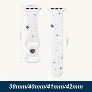 38/40/41/42mm 시리즈12/11/10/9/8/7/6/5//3/2/1//SE 호환용 iWatch 스트랩 밴드 귀여운 애플 워치 밴드 경량 땀 방지 저자극성 피부 친화적 오래 지속되는 프린트 밝은 색상 색상