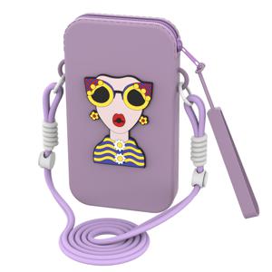 실리콘 크로스바디 백, 대용량 캐주얼 아웃도어 스포츠 휴대폰 파우치, 동전 지갑, 귀여운 만화 지퍼 백, 남녀공용 백팩