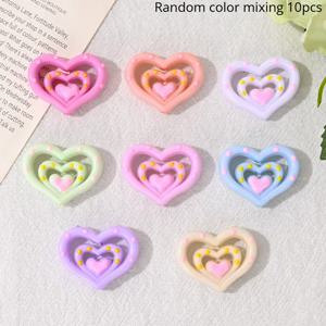 DIY 의류 장식 및 액세서리용 30mm 하트 모양 아크릴 구슬 10개, 핸드메이드 주얼리 재료, 공예 용품, 실내 장식, 미술, 목걸이, 팔찌, 귀걸이 등을 위한 수제 구슬 부품, 폰참, 키체인, 가방 펜던트