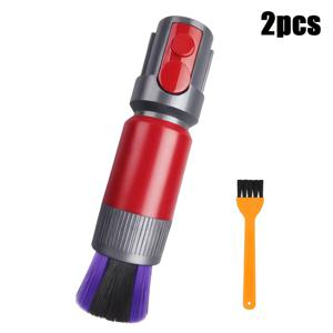 2개 먼지 브러시 헤드 추가 (브러시 헤드 1개 포함), Dyson V7/V8/V10/V11/V12/V15 진공 청소기와 호환 - 강력한 노즐 교체, 빨간색, 섬세한 표면 및 좁은 공간에 적합, 간편한 청소, 바닥 청소 필수품