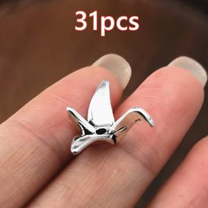 31개 3D 학 스페이서 구슬 참, 작은 구멍 구슬, 루즈 비즈, DIY 핸드메이드 목걸이, 귀걸이, 팔찌, 발찌용 여성 패션 펜던트, 스타일 주얼리 제작 액세서리