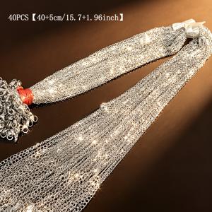 40개/팩 스테인리스 스틸 클래식 O-체인 목걸이, +5cm/1.96인치 연장 테일 체인, 방수 내구성 코팅 없는 저자극성 소재, 남녀공용, 간편한 패셔너블 트렌디 커플 흉골 체인, 힙합 레이어링, 데일리 착용