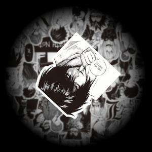 65개 D-e-a-t-h 노트 흑백 애니메이션 스티커, 창의적인 스티커, , 스케이트보드, 기타, 자전거, 헬멧, 냉장고, 사이클링 스티커 및 데칼, 노트북에 적합한 다기능 장식 스티커