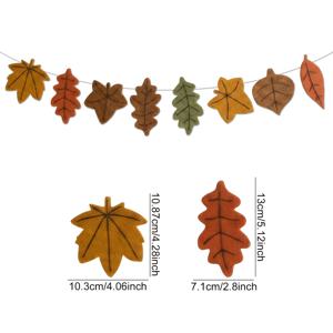 2D 플랫, 2D 플랫 - 8개 펠트 가을 단풍잎 2D 플랫 배너, 가을 수확 행잉 가랜드, 시즌 벽걸이 장식, 추수감사절, 가을 파티 실내 장면 레이아웃 및 홈 축제 장식품으로 완벽