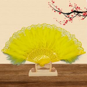1/3개 D 마라부 인조 깃털 팬 휴대용 중국식 접이식 팬 1920년대 스타일 인조 깃털 팬 플래퍼 손 선풍기, 코스튬 파티 웨딩 댄스 장식용