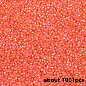 4mm 1001개 오렌지-레드 광택 포인티드 컷 스페이서 비즈, 무지개빛 플라스틱 장식 비즈, 비즈 & 비즈 모음, 팔찌, 뱅글, 목걸이, 귀걸이, 펜던트 등 기타 주얼리에 적합