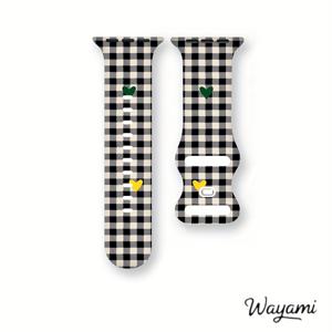 Apple Watch 디자인 | Apple 스마트워치 스트랩 | 시리즈 1/2/3/4/5/6/7/8/9/10/11/Ultra/Se 및 사이즈 38/40/41/42/44/45/49mm 호환 | 블랙 앤 화이트 체크 패턴 | 스포츠 웨어 | 남녀공용 | 편안하고 부드러움 | 완벽한 선물 선택 | 내구성