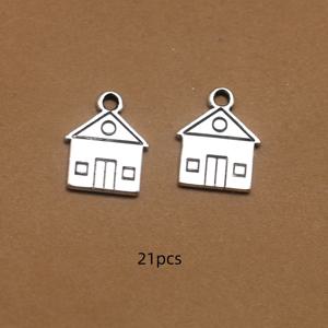 DIY 주얼리 제작용 21개 양면 미니어처 집 펜던트, 목걸이, 팔찌, 귀걸이용 작은 지붕 & 벽집 참 - 선물용, 핸드메이드 공예 액세서리