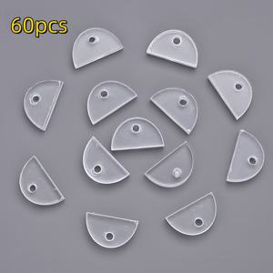 투명 아크릴 반원형 구슬 60개 - 12x20mm 아치형 천공 스페이서 구슬, 매끄러운 가장자리, DIY 주얼리 제작, 열쇠고리, 팔찌, 목걸이 부속품, 펜참 및 공예용품에 적합 - 구슬 부품