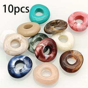 26mm/10개 불규칙 아크릴 원형 비즈 큰 구멍 랜덤 색상 의류 장식 부자재, 수제 주얼리 재료, 공예 용품, 방 장식, 미술, 목걸이, 팔찌, 귀걸이 및 기타 수제 비즈 부품, 휴대폰 체인