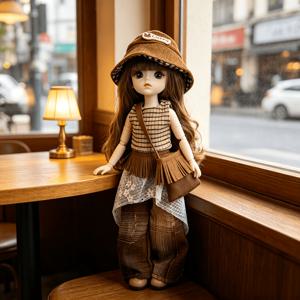관절형 BJD 인형, 페이페이, 큰 눈을 가진 30cm 캐주얼 인형
