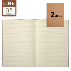 2개 B5 크라프트 노트북, 대량 저널, 줄자 내면 종이 스케치북, 76페이지, 36매, 80GSM, 여행 저널 세트, 선물 및 사무용품용
