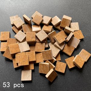 53개 밝은 갈색 천연 대리석 컷 , 크기 0.591인치, 벽화 인레이, 미술 프로젝트 및 레트로 장식에 적합