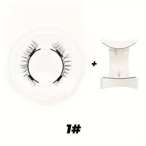 1쌍 쿼터 마그네틱 속눈썹, 자연스러운 스타일, 일본 만화 스타일 인조 속눈썹, 자연스러운 크기 확대용 마그네틱 클립