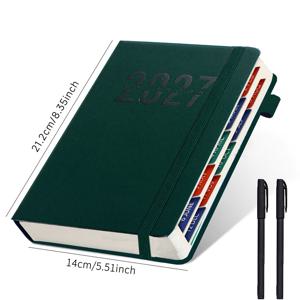 2027 A5 플래너, 데일리 월간 스케줄 학술 액자 정리, 학생 및 비즈니스용 플래너, 다기능 월간 스케줄 북, 데일리 플래닝에 이상적, 자율성 향상 및 효율적인 시간 관리 촉진, 노트북 및 메모 패드