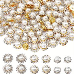 150pcs 3Styles 꽃 가위 컵 라인스톤 꽃 자수 라인스톤 플랫백 버튼 보석 꽃 라인스톤 액세서리 보석 만들기 옷 귀걸이 결혼식 장식