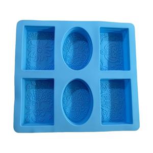 케이크, 양초 및 비누용 6구 레이스 패턴 실리콘 몰드 - 직사각형 타원형, DIY 공예 애호가 및 수제 비누 제작자에게 완벽함