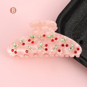 이쁘고 간편한 체리 헤어 클립, 핑크, 블랙, 화이트 색상의 개인 맞춤 식초 미끄럼 방지 헤어 클립, 선물