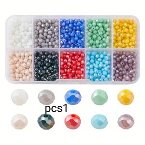 각진면체 플랫 휠 구슬 4mm, 10가지 색상, 박스 포장, DIY 주얼리, 의류 비즈 장식, 도어 커튼, 헤어핀 액세서리용, 수공예 비즈 재료, 칸별 80개, 총 800개