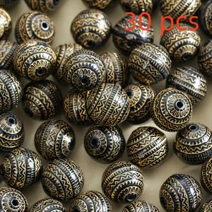 레트로 바로크 스타일 아크릴 비즈 11.5mm, 30개입, 주얼리, 키체인, 팔찌, 목걸이, 휴대폰 펜던트 및 핸드백 장식에 적합