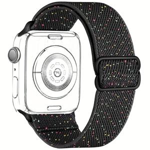 Apple Watch 모델 38mm~49mm 범위 (, Iwatch Series 1~10 포함)에 적합한 유연한 나일론 솔로 루프 밴드. 남녀 모두에게 이상적인 탄성 스트랩