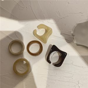 레트로 스타일 스택 링 5개, 유럽 및 미국식 개성, 일상 및 연회용 스태ッキング 반지, 어머니와 가족을 위한 추수감사절 선물 (핸드 염색 색상의 약간의 차이는 정상임)