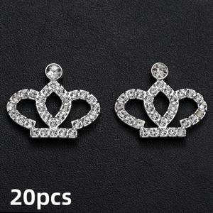 2D 플랫 - 20개 29X24mm 빅 크라운 반짝이는 플랫 라인스톤 비즈, 주얼리 제작 공예, 휴대폰 케이스, 헤어 클립 홀, 신발 패치, 창의적인 추가 (랜덤)
