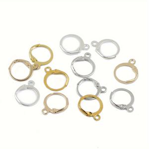150개 13mm 프렌치 패션 컬러패스트 메탈 귀걸이 훅, DIY 주얼리 만들기 재료, 실버/골드, 스타일